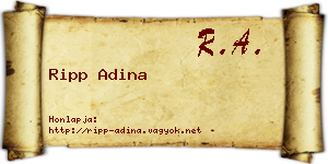 Ripp Adina névjegykártya